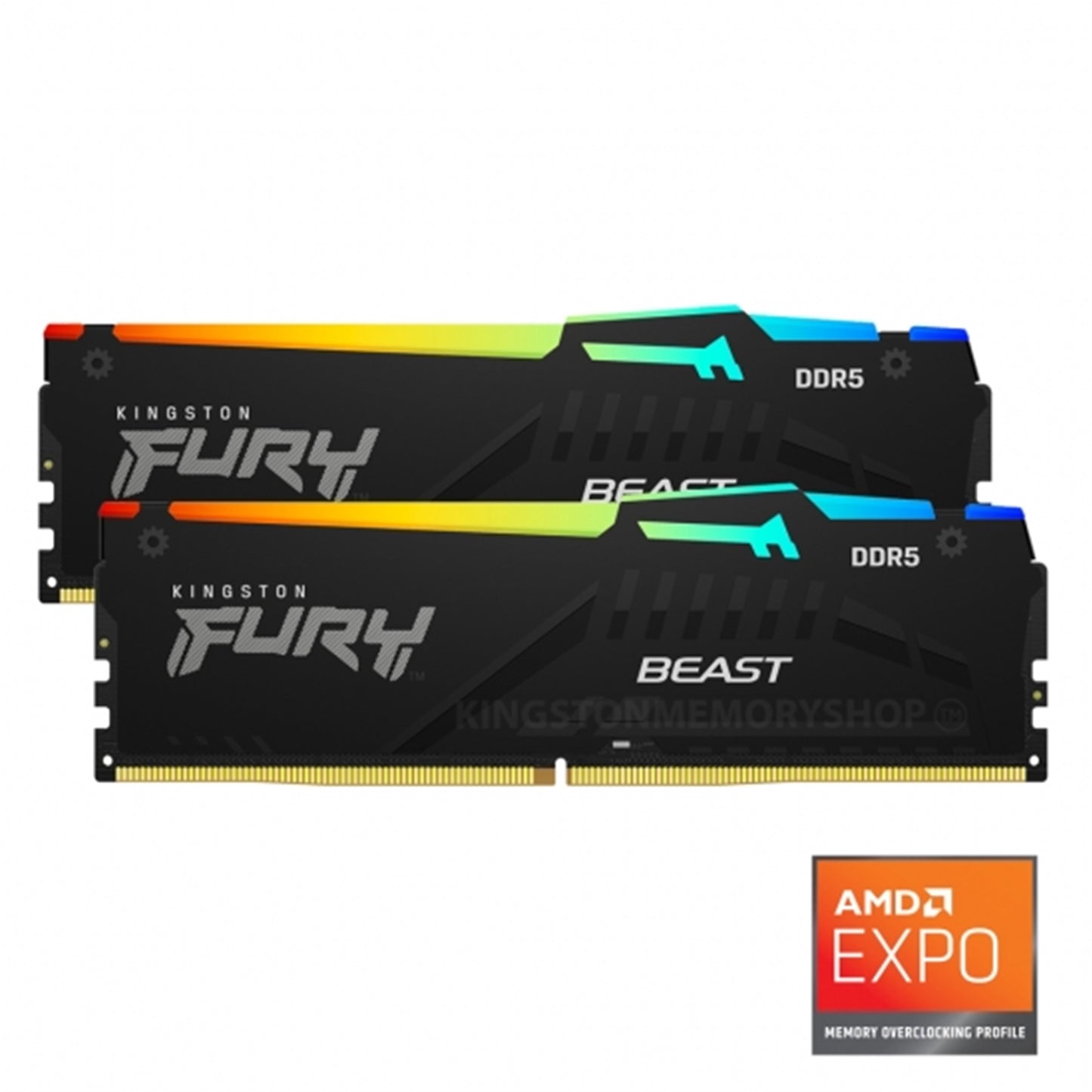 Kingston FURY Beast KF556C36BBEAK2-32 32GB RGB (2x16GB) System Memory, DDR5, 5600MHz, Black, 288 Pin