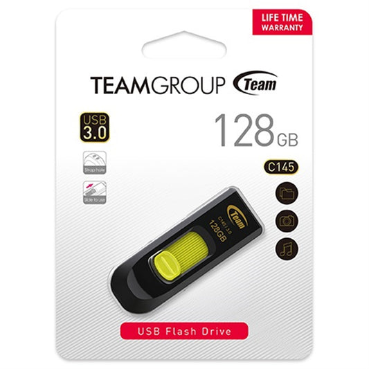 Team C145 128GB USB 3.0 Yellow USB Flash Drive