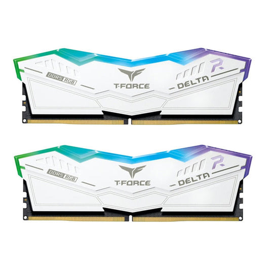 Team T-Force Delta RGB FF3D532G6400HC40BDC01 32GB 6400MHz DDR5 System Memory, 2 x 16GB, White, CL40-40-40-84 1.35V