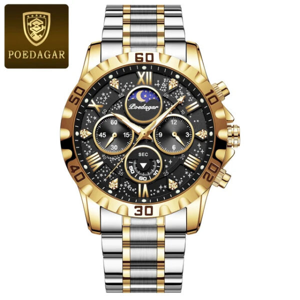 POEDAGAR Luxury Quartz Sports Watch for Men – Waterproof Stainless Steel, Luminous Chronograph, Men's Watch (Reloj) - Image 11