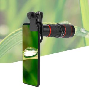 20X Long Focus Lens Long Focus Lens 20X Long Focus Zoom Telephoto Lens with Clip for Smart Phone Tablet PC Black Telephoto Lens