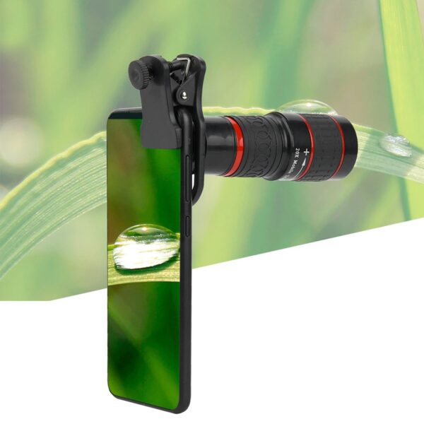 20X Long Focus Lens Long Focus Lens 20X Long Focus Zoom Telephoto Lens with Clip for Smart Phone Tablet PC Black Telephoto Lens