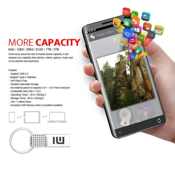 Xiaomi 2TB Original Flash Drive USB 3.0 High Speed Pen Drive 1TB Metal Waterproof Type C USB Memory For Computer Storage Devices - Image 4
