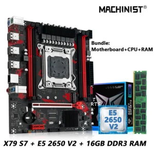 MACHINIST X79 Motherboard combo Intel Xeon E5 2650 V2 LGA 2011 CPU Processor + DDR3 1*16GB RAM Support M.2 NVME Slot