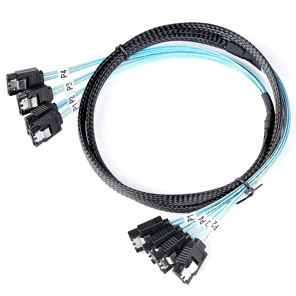 4/6/8 SATA to 4/6/8 sata 4.0 7p Female 90/180 Degree with Braided Mesh for Server Computer Host SSD SATA Hard Disk Adapter Cable - Image 9