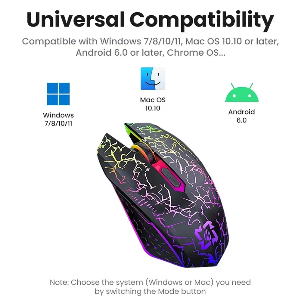 Bluetooth 5.2 Mouse RGB 2.4G Wireless Mouse Dual-Mode Gaming Mouse 6 Buttons Silent Mouse For MacBook Tablet Laptops Computer - Image 6