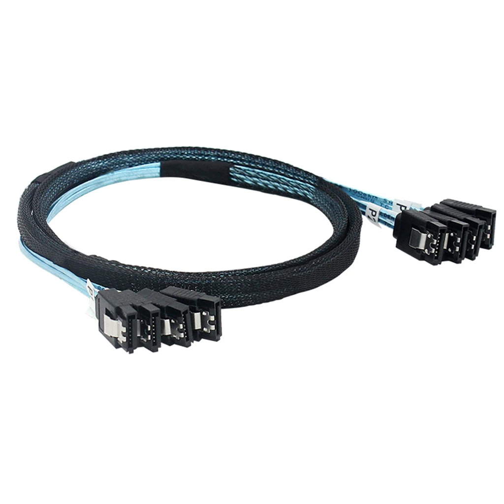 4/6/8 SATA to 4/6/8 sata 4.0 7p Female 90/180 Degree with Braided Mesh for Server Computer Host SSD SATA Hard Disk Adapter Cable - Image 2
