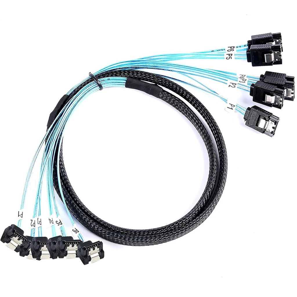 4/6/8 SATA to 4/6/8 sata 4.0 7p Female 90/180 Degree with Braided Mesh for Server Computer Host SSD SATA Hard Disk Adapter Cable - Image 8