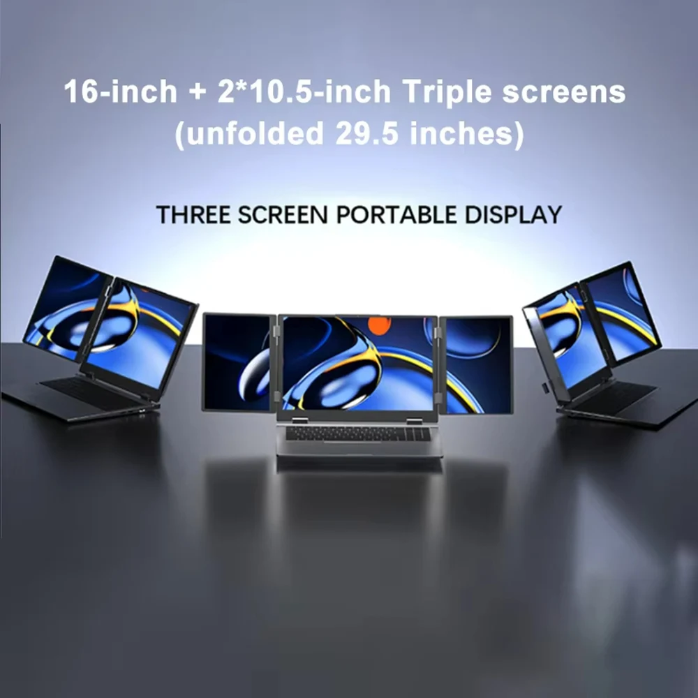 16+2*10.5 Inch Triple Screen Laptop Intel Core i7 1260P 32GB RAM 2TB Office Notebook Fingerprint/Face Recognition Unlocking PC - Image 2