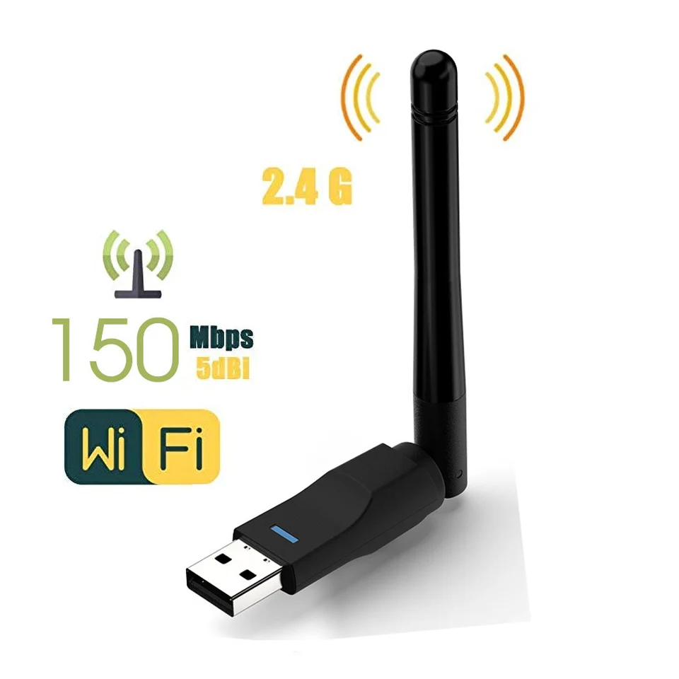 2.4GHz USB 2.0 Adapter 150Mbps WiFi Wireless Network Card with Antenna Chipset Ralink MTK 7601 for Laptop PC Wholesales - Image 7