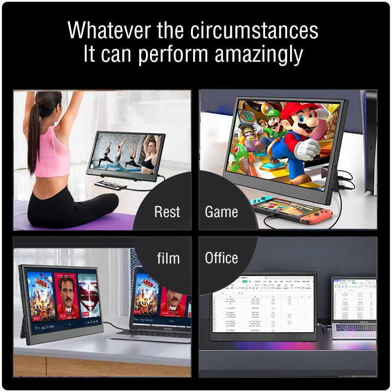 Anmite 10.5-Inch Portable Monitor 1280P HDR 15:10 Low Blue Light For XBox PS4 / 5 Switch Cell Phone PC Loptop Extension - Image 4