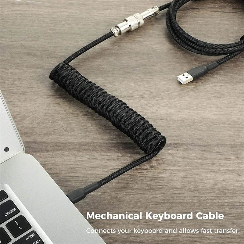 3M Type C Mechanical Keyboard Coiled Cable USB Keyboard Wire Mechanical Keyboard Aviator Desktop Computer Aviation Connector - Image 2