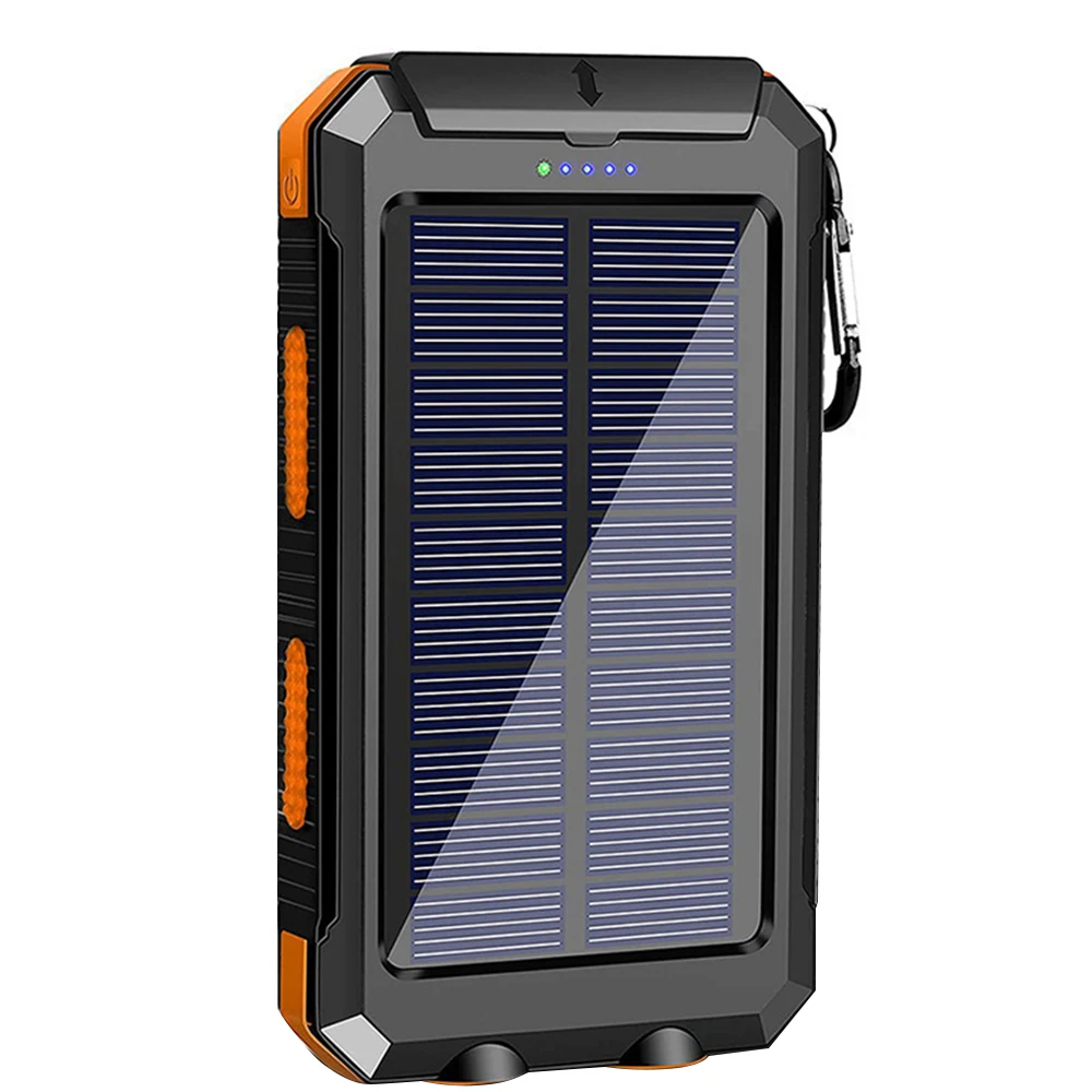 20000mAh Portable Solar Power Bank Camping External Battery Charger for Mobile Phones 2 USB/ LED Flashlights Charger - Image 7