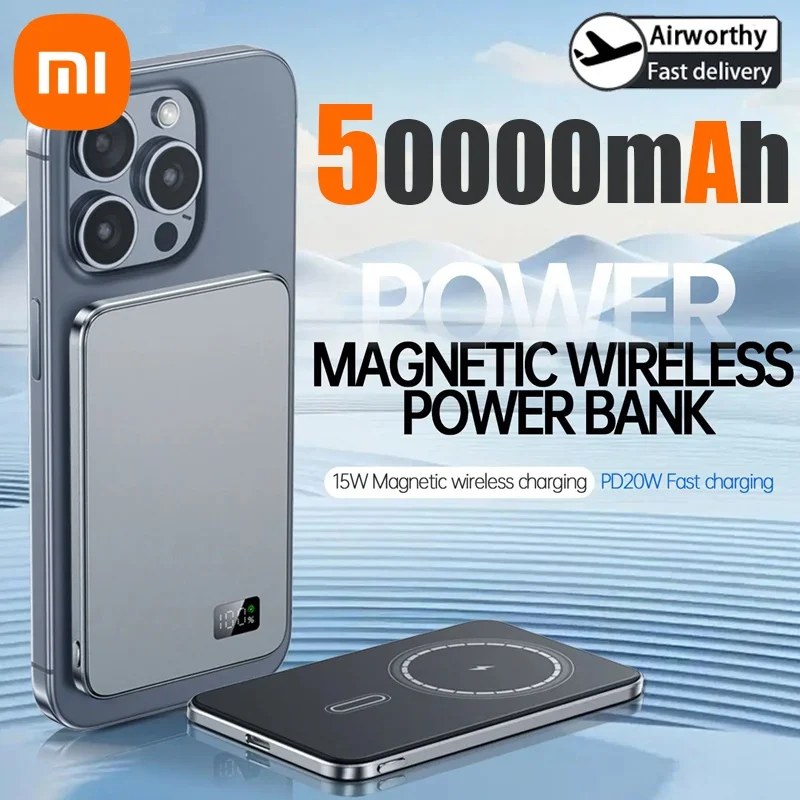 Xiaomi 500000mAh Portable Magnetic Wireless Power Bank PD22.5W Fast Charging External Battery for Magsafe For iPhone Samsung - Image 3