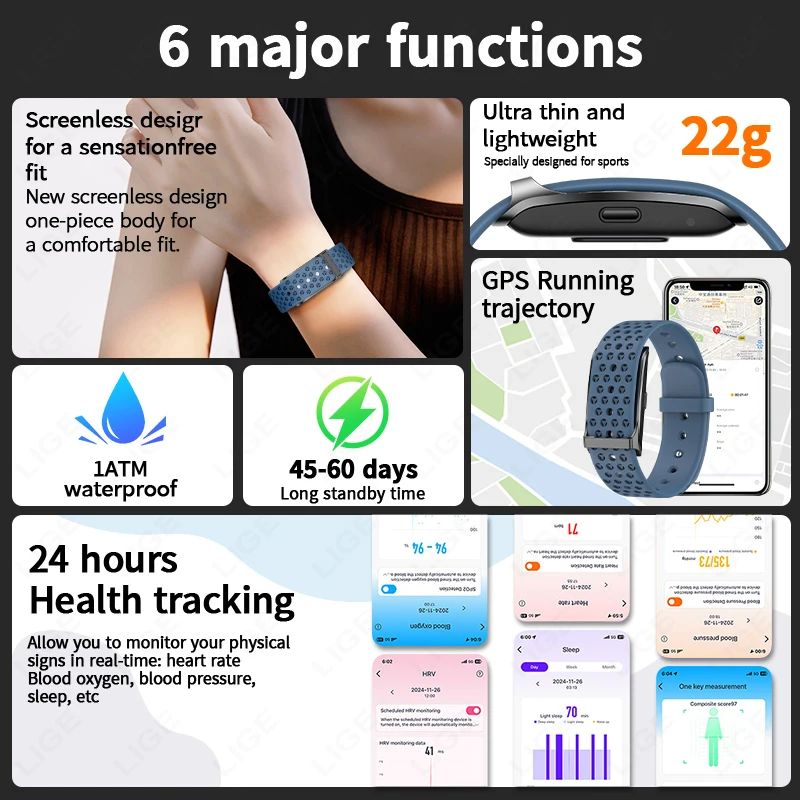New Sport Fitness Tracker Smart Bracelet Heart Rate Blood Pressure Monitor Pedometer Call Reminder Smartwatch Band for Men Women - Image 6