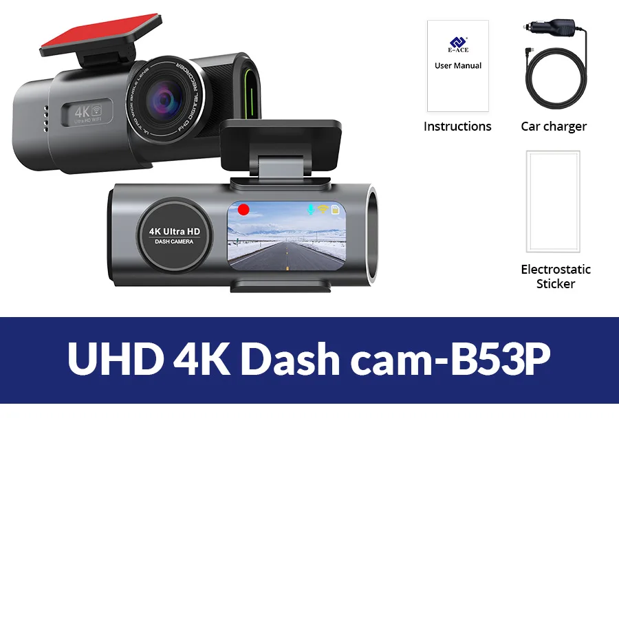 Dash Cam 4K UHD Recording Car Camera DVR Night Vision Video Recorder Built-In Wi-Fi Support GPS 24H Parking - Image 9