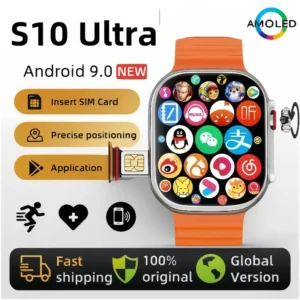 Original 4G Smartwatch CDS9 S9 S10 Ultra Rotary Camera GPS WIFI Heart Rate Tracker 256GB Storage Download Apps Sport Smart Watch