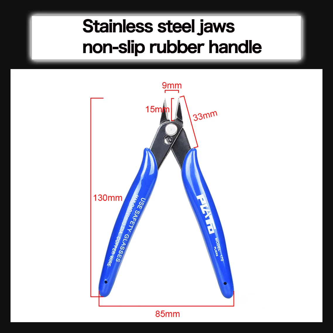 1pcs PLATO 170 Wishful Clamp DIY Electronic Diagonal Pliers Side Cutting Nippers Wire Cutter 3D printer parts - Image 4