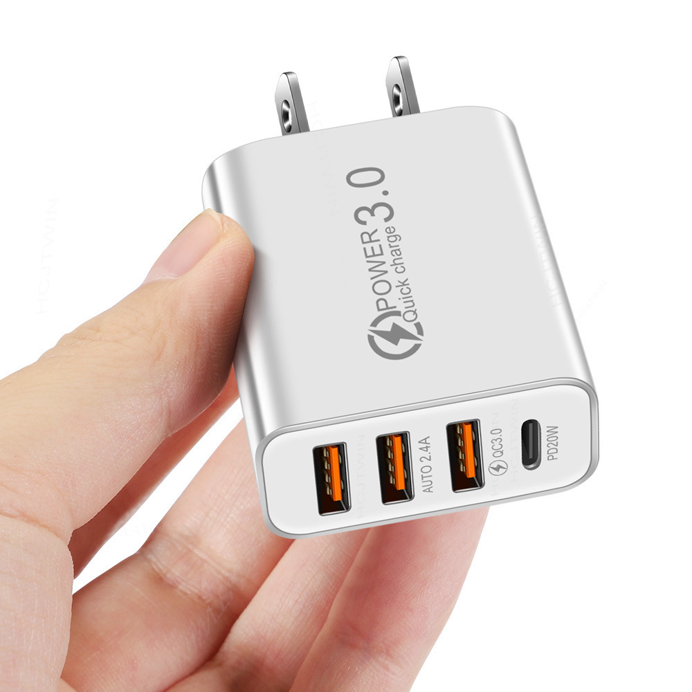 3USB+PD Type-C mobile phone charger with multiple USB ports, travel charging head - Image 5