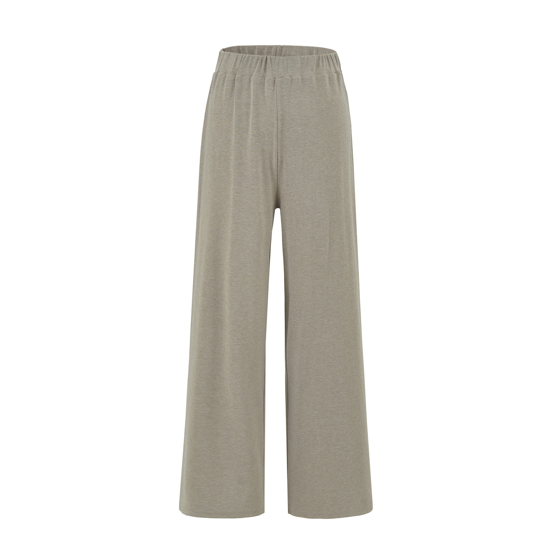 Long Sleeve Cross V-Neck T-Shirt and Elastic Waist Drape Wide Leg Pants Two Piece Set - Image 9