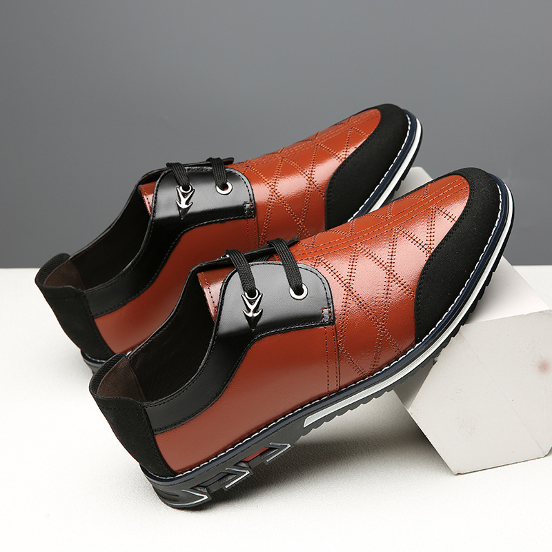 Men's shoes, men's trendy shoes, Korean version, trendy British, versatile, soft sole, non tied casual leather shoes - Image 8