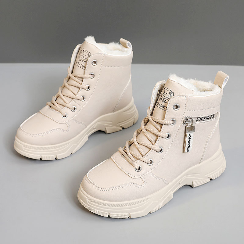 Solid color women's shoes with plush cotton shoes - Image 6