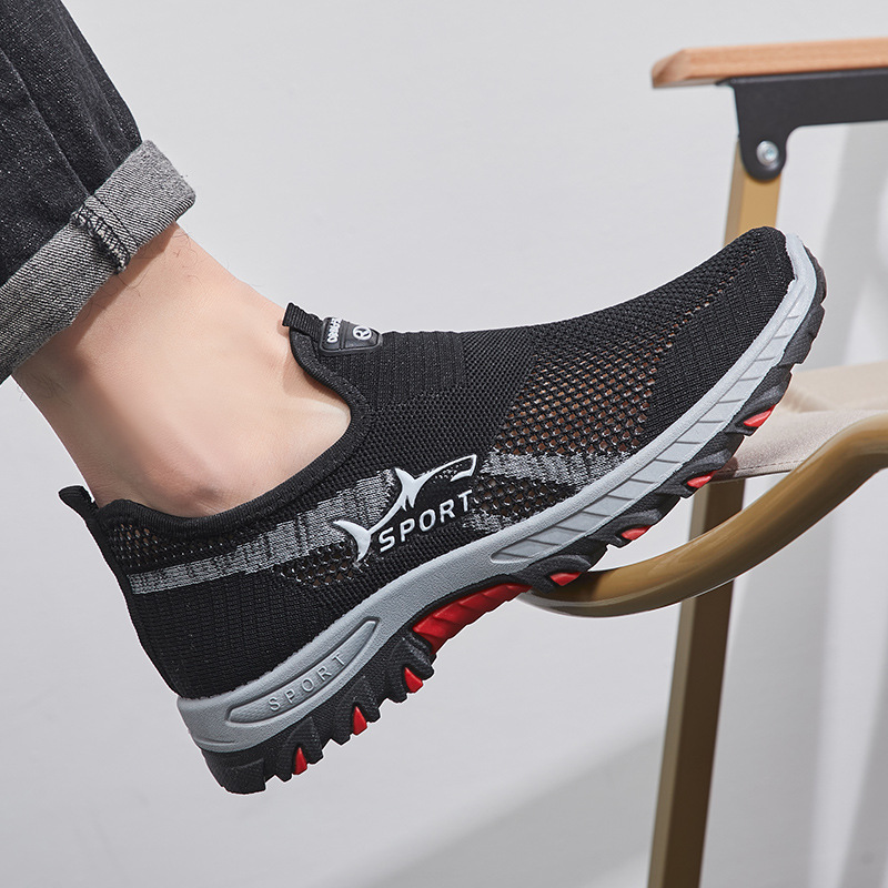 New Men's Casual Shoes, Comfortable and Breathable Sports Shoes, Slip-On Dad Shoes, Soft Sole Cloth Shoes - Image 4