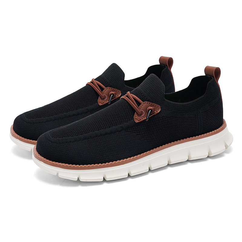 Lightweight lace up casual men's shoes breathable fly woven men's size - Image 24