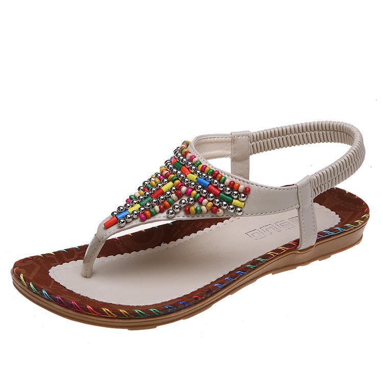 Flat Sandals for Women Fairy Style Comfortable Toe-Strap Rhinestone Flip-Flops - Image 6
