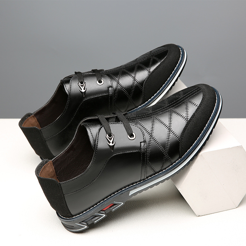 Men's shoes, men's trendy shoes, Korean version, trendy British, versatile, soft sole, non tied casual leather shoes - Image 6