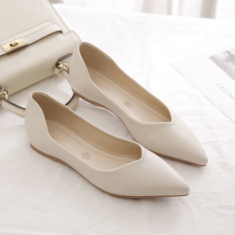 Sharp pointed flat bottomed versatile French gentle single shoe - Image 7