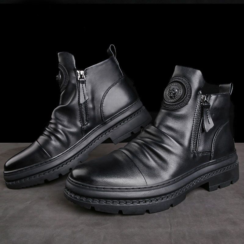 Men's versatile zipper shoes Korean version Martin boots men's casual shoes - Image 3