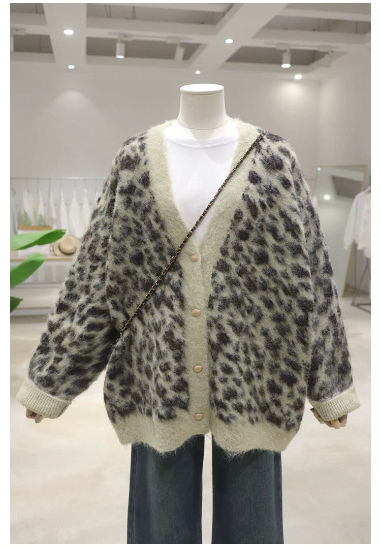 Leopard print cardigan loose sweater - Image 6