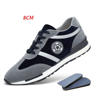 Men's Sports Casual Shoes Korean Style Men's Shoes Hidden Internal Height Increase 8CM Suede Vintage Running Shoes Men