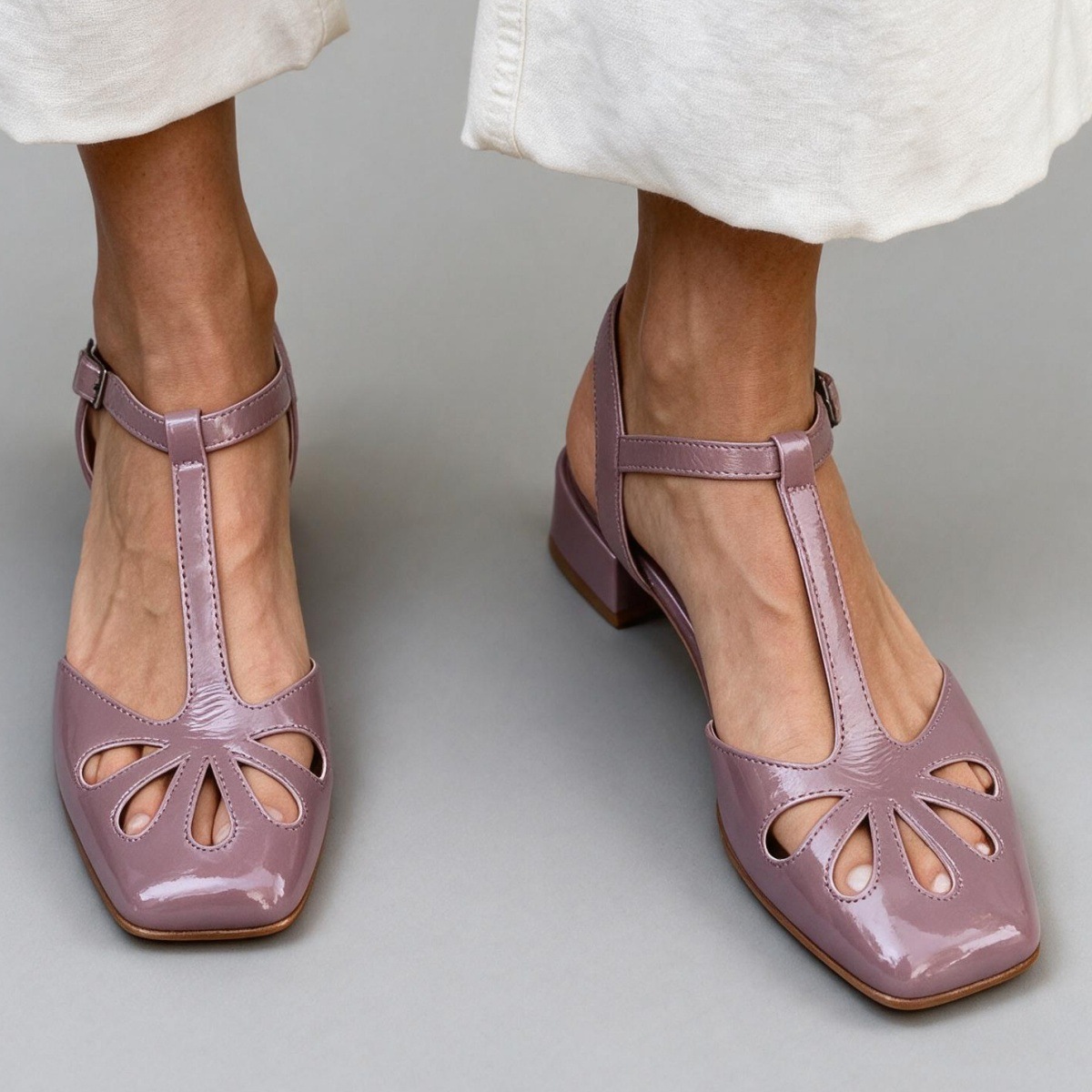 Made to order ships in 3–5 days Retro T-shaped buckle strap Roman hollow sandals for women - Image 8