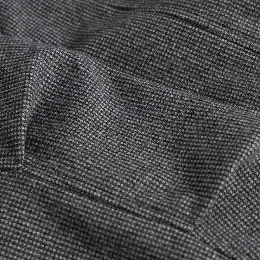Men's Punk Style Houndstooth Color Block Long Sleeve Woolen Leather Patchwork Lapel Collar Pleated Oversized Jacket - Image 4