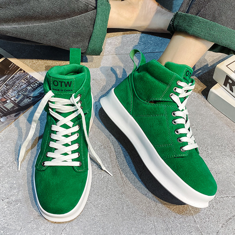High top suede board shoes Air Force thick sole breathable sports student casual workwear shoes men - Image 4
