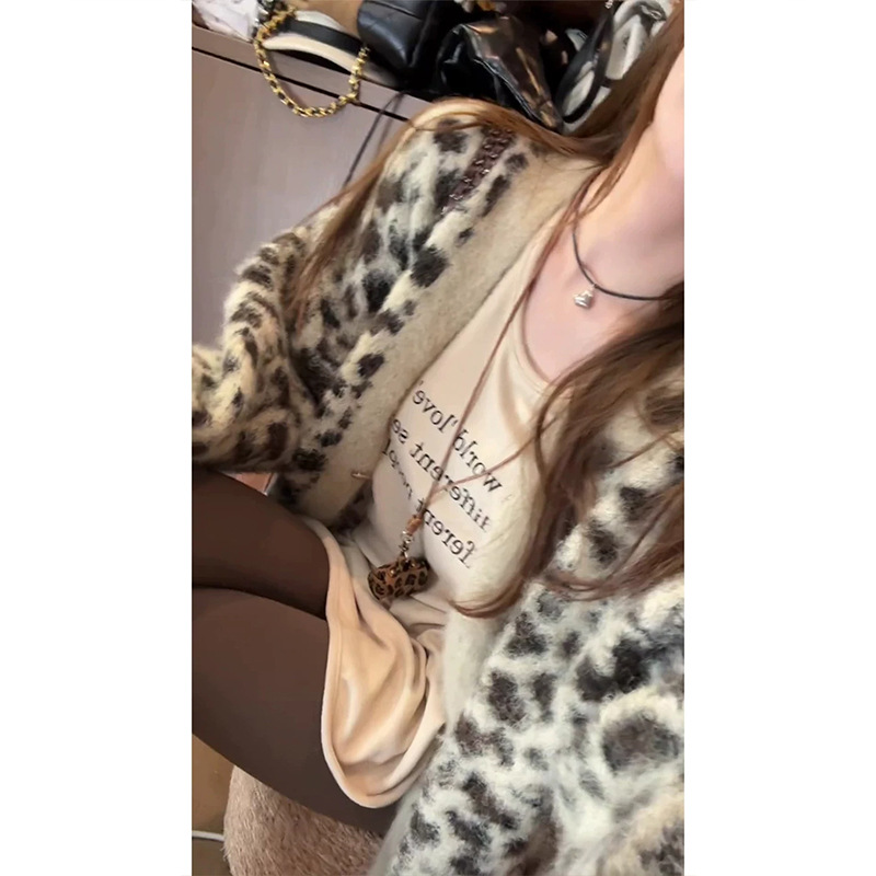 Leopard print cardigan loose sweater - Image 4
