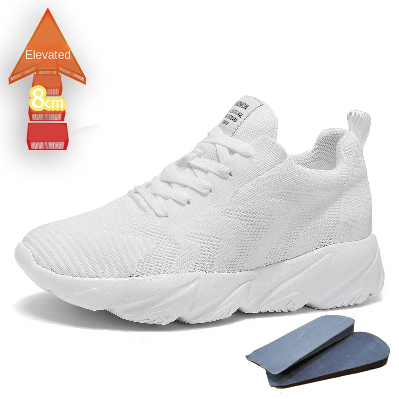 Height-Enhancing 8CM Men's Shoes, Sports Shoes, Spring and Summer Mesh Casual Shoes, Trendy Shoes, Soft Sole Travel Shoes, Student Running Shoes for Men - Image 9