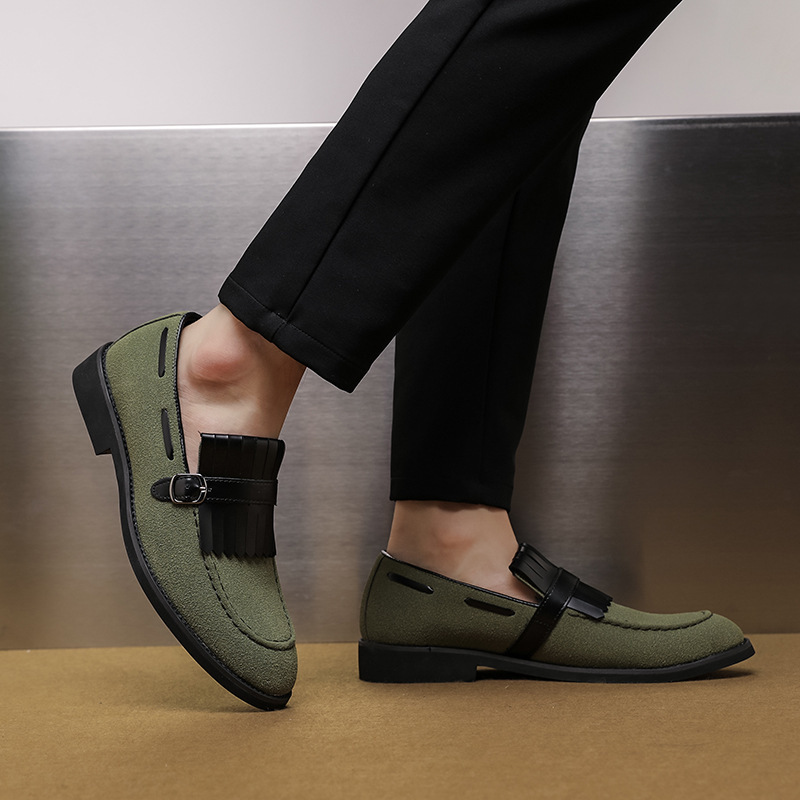 Business formal leather shoes men's soft soled casual shoes British style one foot shoes - Image 4