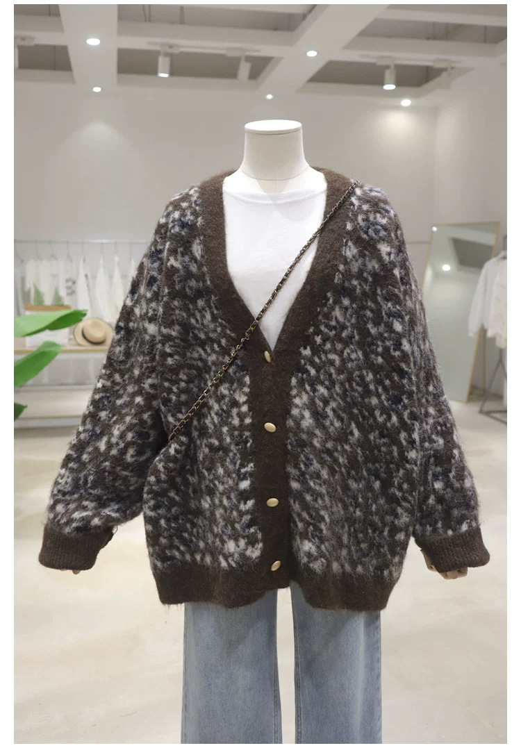 Leopard print cardigan loose sweater - Image 8