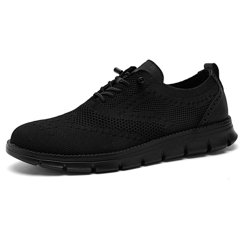 Lightweight lace up casual men's shoes breathable fly woven men's size - Image 15