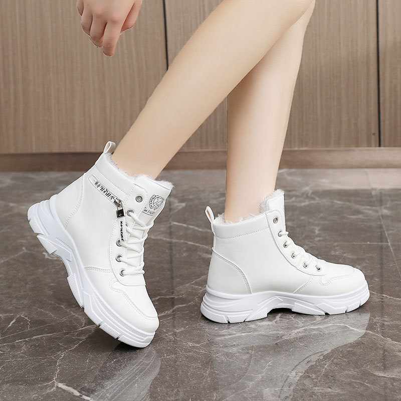 Solid color women's shoes with plush cotton shoes - Image 5