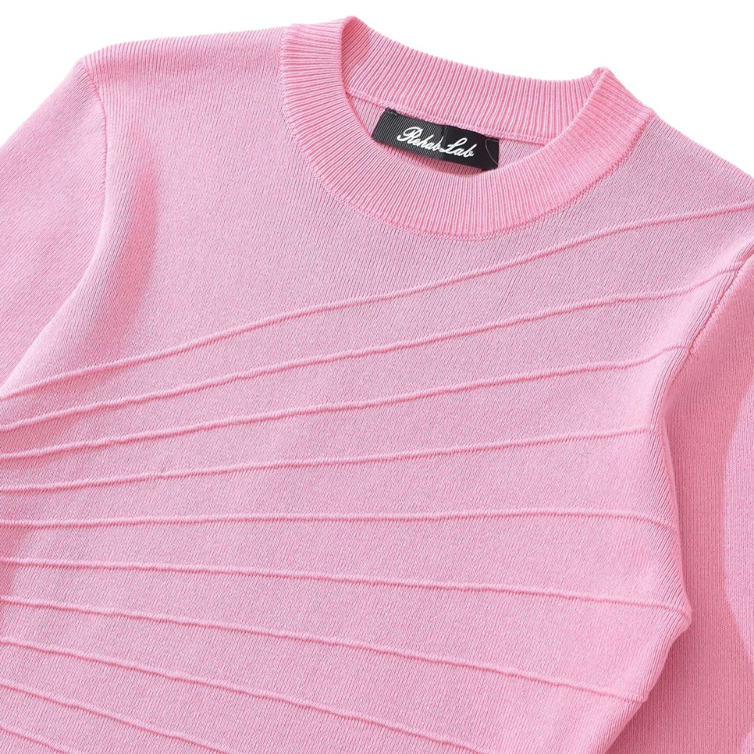 Herringbone Texture Long Sleeve Mock Neck Knit Bodysuit Women Slim Fit Base Layer - Image 5