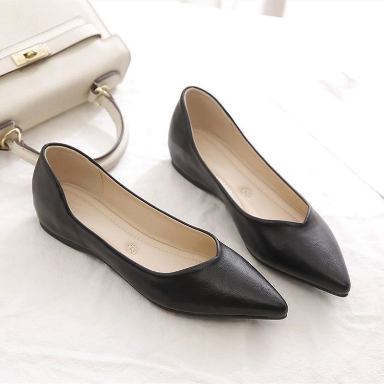 Sharp pointed flat bottomed versatile French gentle single shoe - Image 2