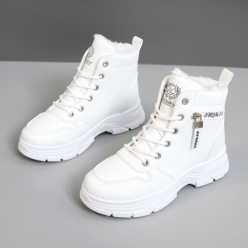 Solid color women's shoes with plush cotton shoes - Image 7
