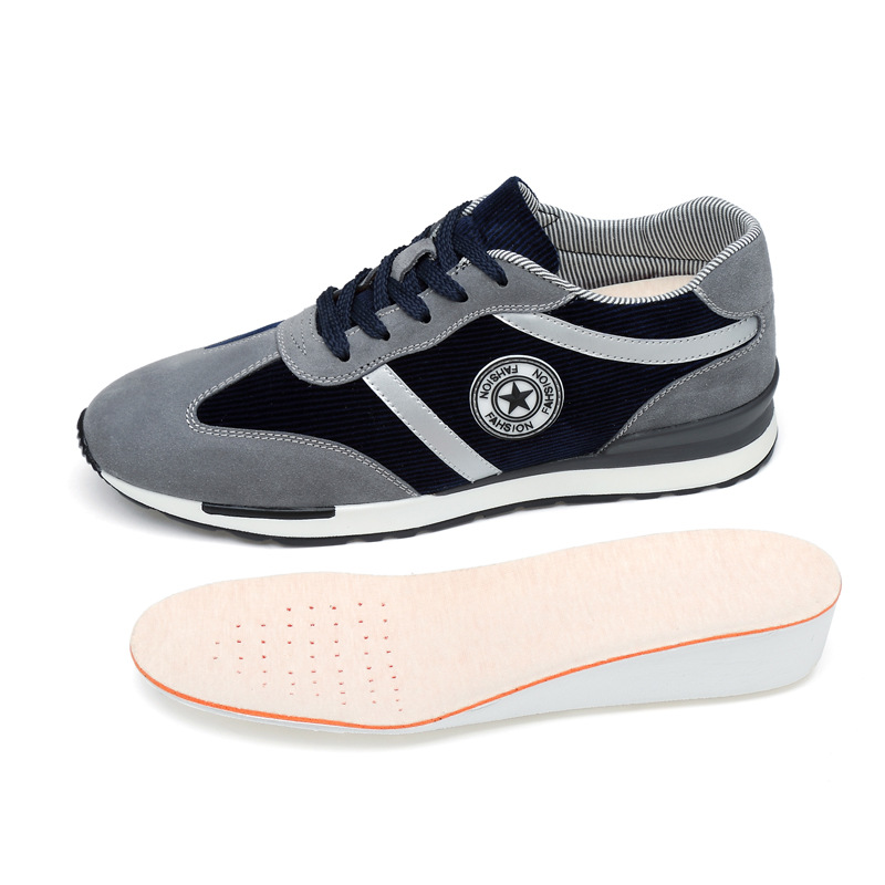 Men's Sports Casual Shoes Korean Style Men's Shoes Hidden Internal Height Increase 8CM Suede Vintage Running Shoes Men - Image 4