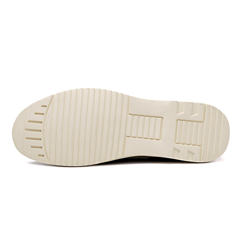 Men's Round Toe Leather Casual Shoes with Front Laces Work Boots Breathable Flat Heel Single Shoes Men's Shoes - Image 3