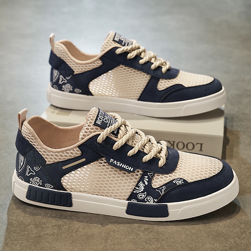 Big Size Hollow Fashion Sneakers Men Comfortable Mesh Shoes Lightweight Trendy Versatile Casual Shoes