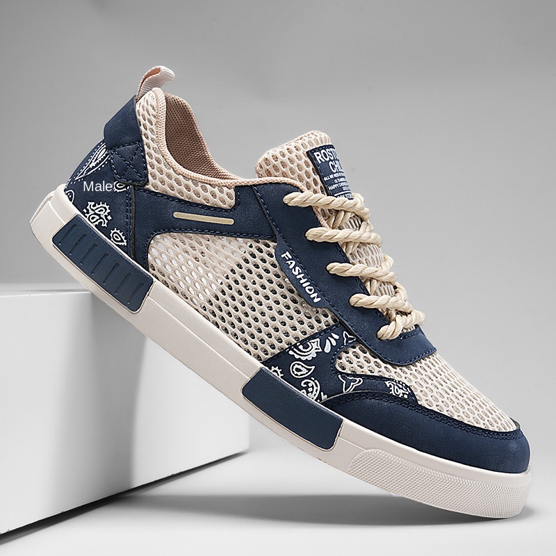 Big Size Hollow Fashion Sneakers Men Comfortable Mesh Shoes Lightweight Trendy Versatile Casual Shoes - Image 4